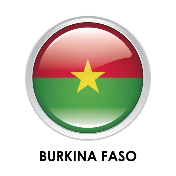 Okrągła Flaga Burkina Faso — Zdjęcie stockowe