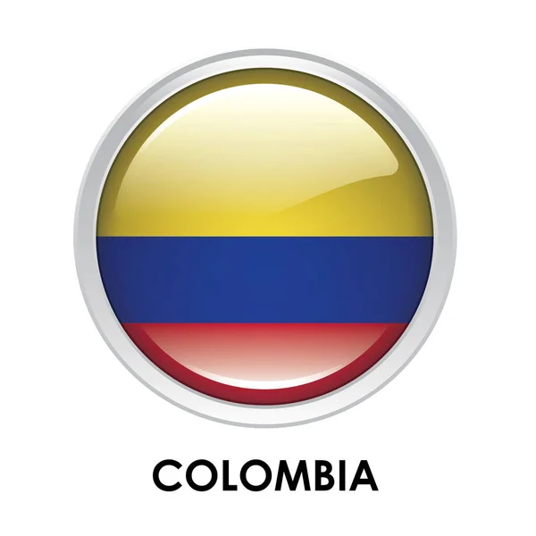 Круглый Флаг Колумбии — стоковое фото