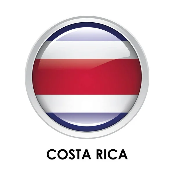 Runde Fahne Von Costa Rica — Stockfoto