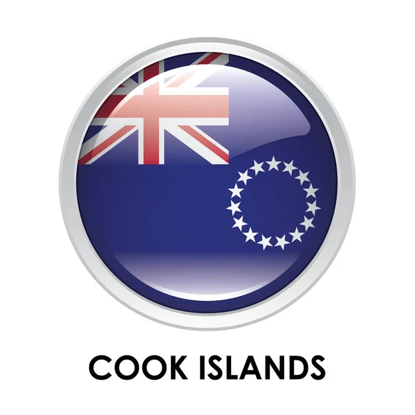 Okrągła Flaga Wysp Cooka — Zdjęcie stockowe