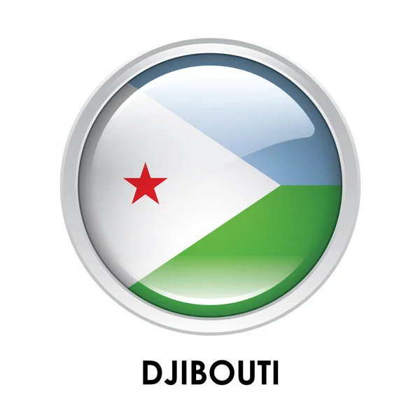 Okrągła Flaga Dżibuti — Zdjęcie stockowe