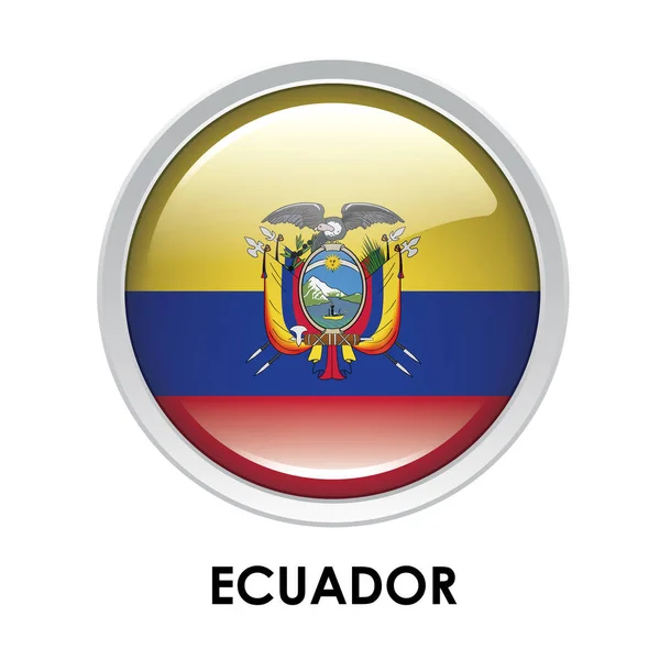 Круглый Флаг Эквадора — стоковое фото