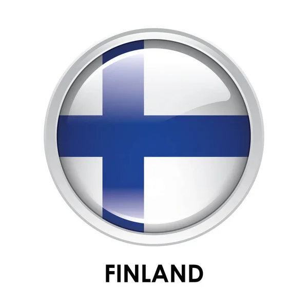 Okrągła Flaga Finlandii — Zdjęcie stockowe
