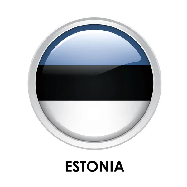 Bandera Redonda Estonia —  Fotos de Stock