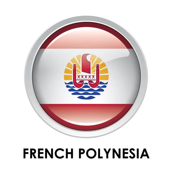 Bandeira Redonda Polinésia Francesa — Fotografia de Stock