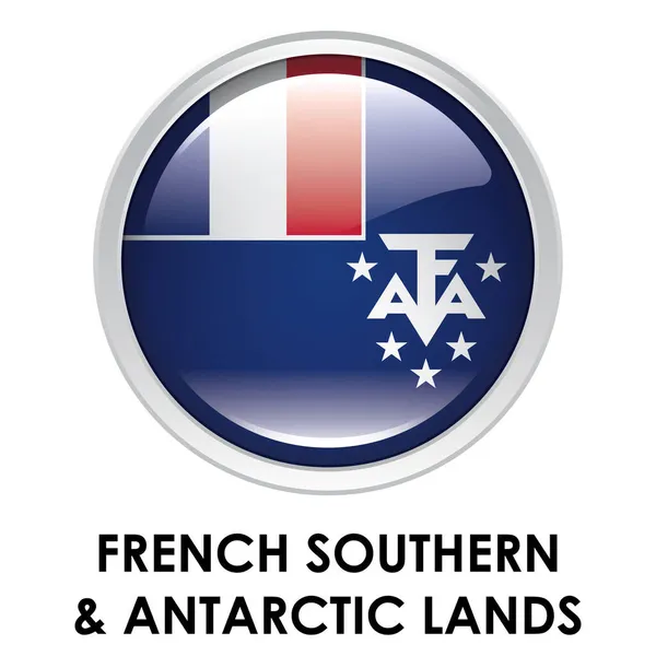 Rund Flagga Franska Sydliga Och Antarktiska Länder — Stockfoto
