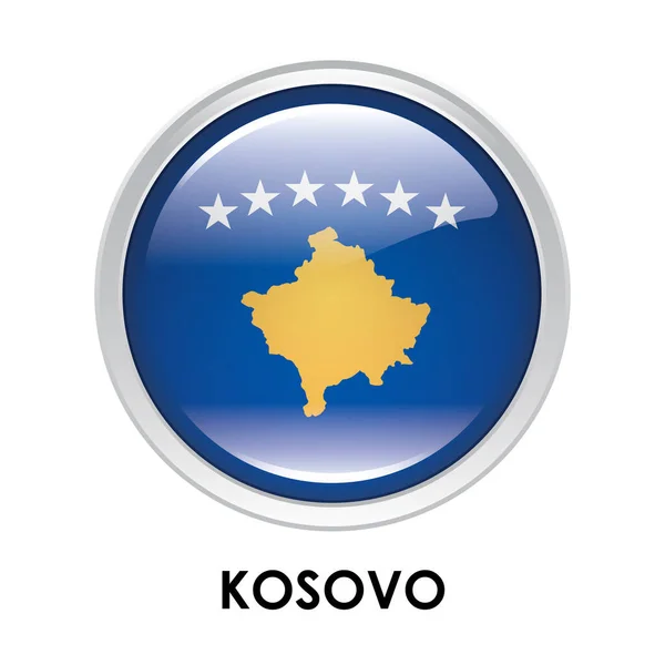 Bandeira Redonda Kosovo — Fotografia de Stock