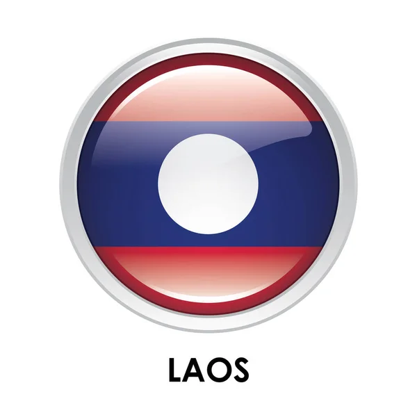 Bandeira Redonda Laos — Fotografia de Stock