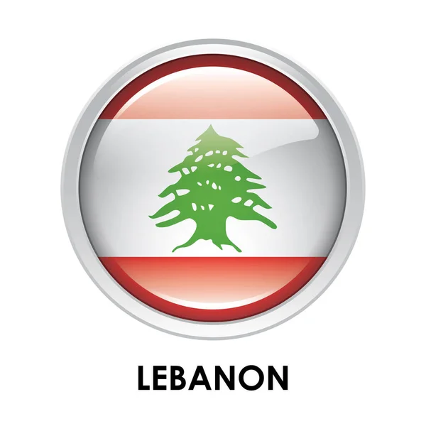 Runt Libanons Flagga — Stockfoto