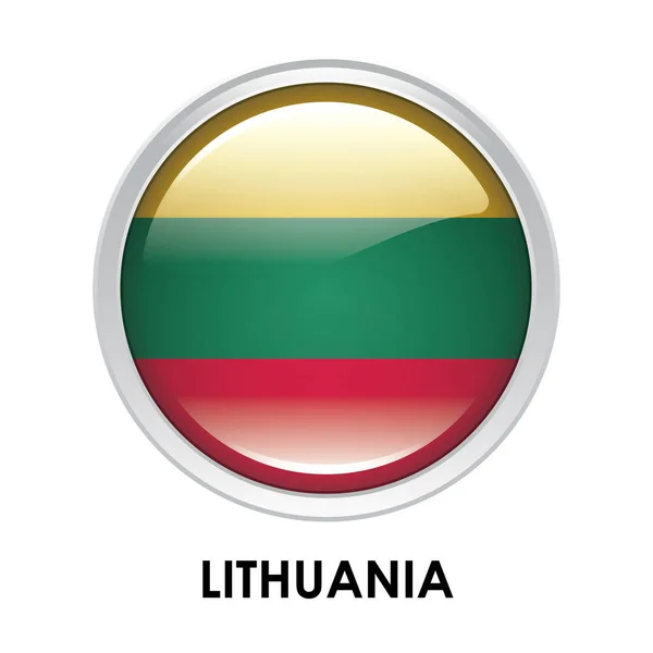 Bandera Redonda Lituania —  Fotos de Stock