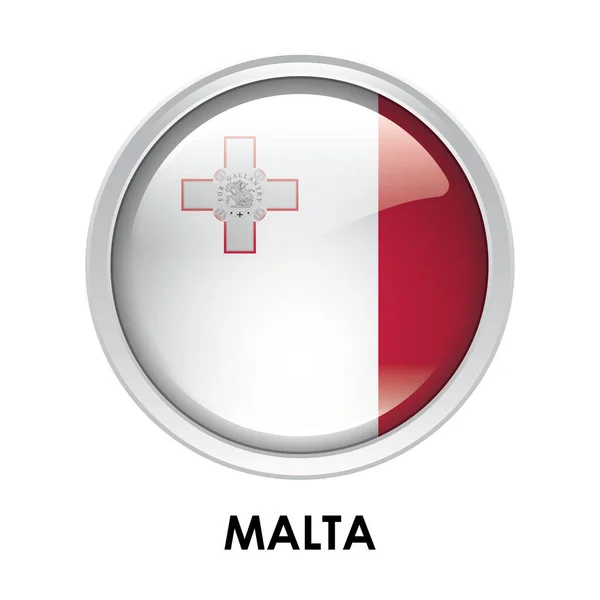 Kulatá Vlajka Malty — Stock fotografie