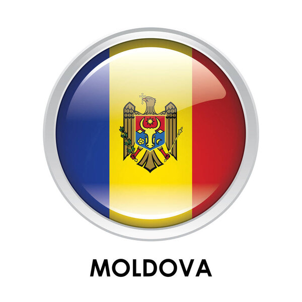 Round flag of Moldova