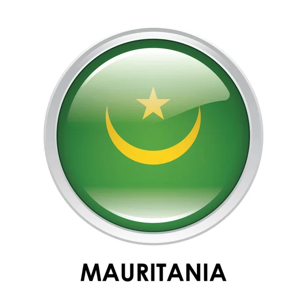 Ronde Vlag Van Mauritanië — Stockfoto