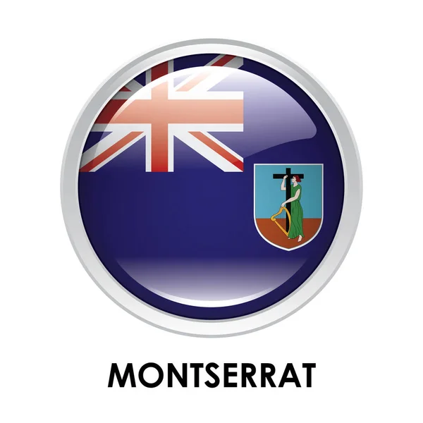 Okrągła Flaga Montserrat — Zdjęcie stockowe