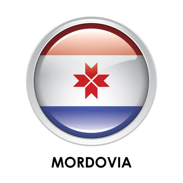 Runde Flagge Von Mordovia — Stockfoto
