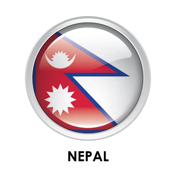 Okrągła Flaga Nepal — Zdjęcie stockowe