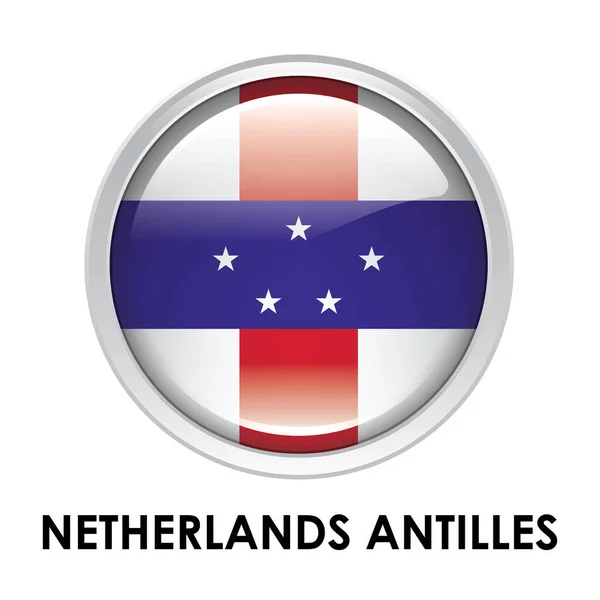 Bandeira Redonda Das Antilhas Neerlandesas — Fotografia de Stock