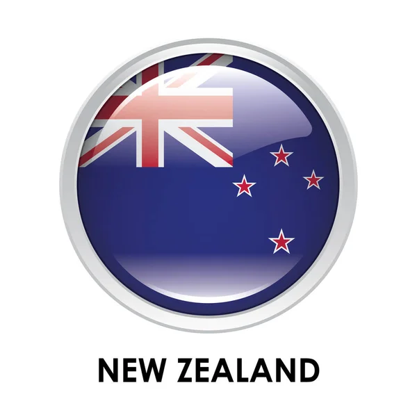 Yuvarlak Yeni Zelanda Bayrağı — Stok fotoğraf