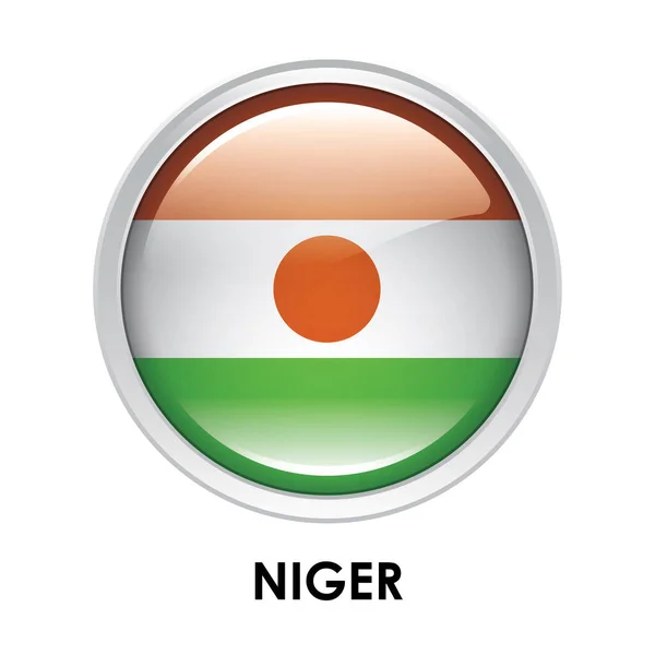 Okrągła Flaga Nigru — Zdjęcie stockowe