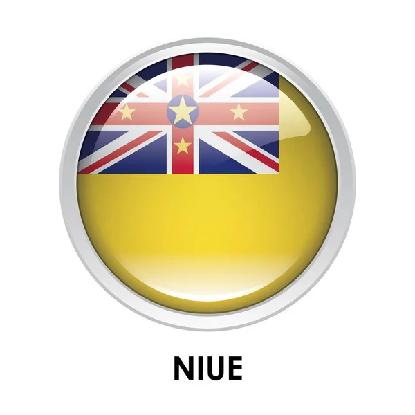 Okrągła Flaga Niue — Zdjęcie stockowe
