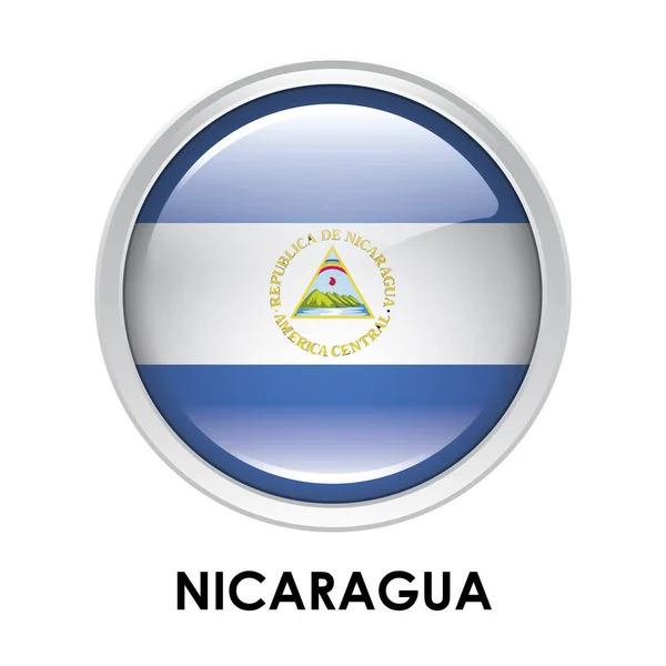 Ronde Vlag Van Nicaragua — Stockfoto