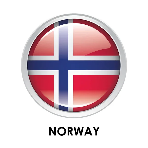Okrągła Flaga Norwegii — Zdjęcie stockowe