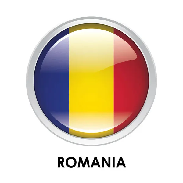 Bandera Redonda Romania —  Fotos de Stock