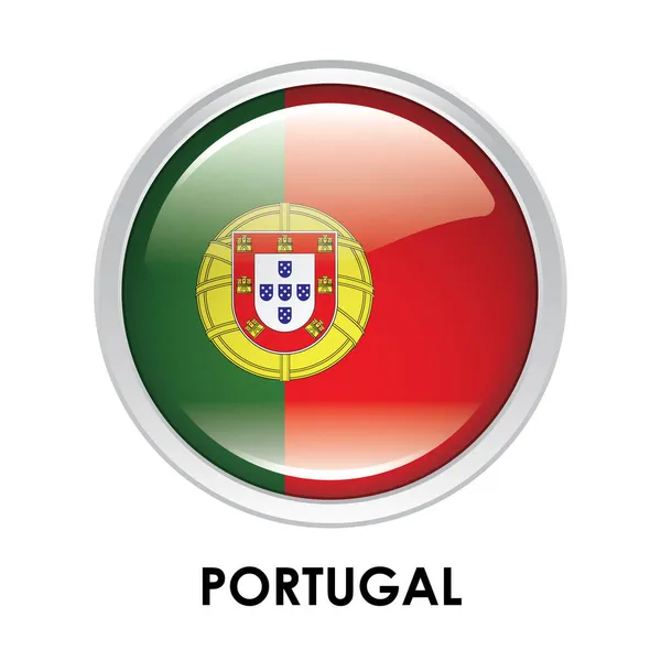 Bandeira Redonda Portugal — Fotografia de Stock