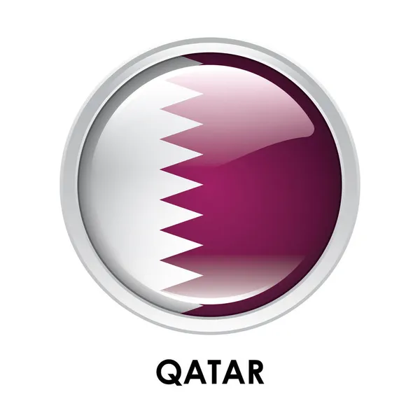 Ronde Vlag Van Qatar — Stockfoto