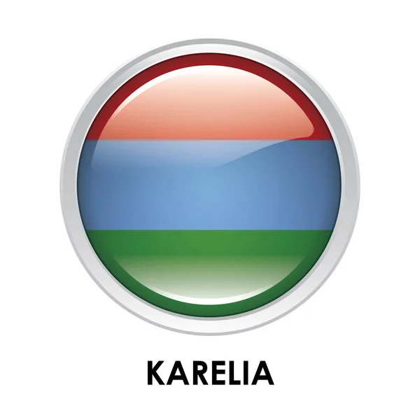 Okrągła Flaga Karelia Zdjęcia Stockowe bez tantiem