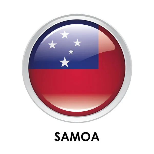 Okrągła Flaga Samoa — Zdjęcie stockowe
