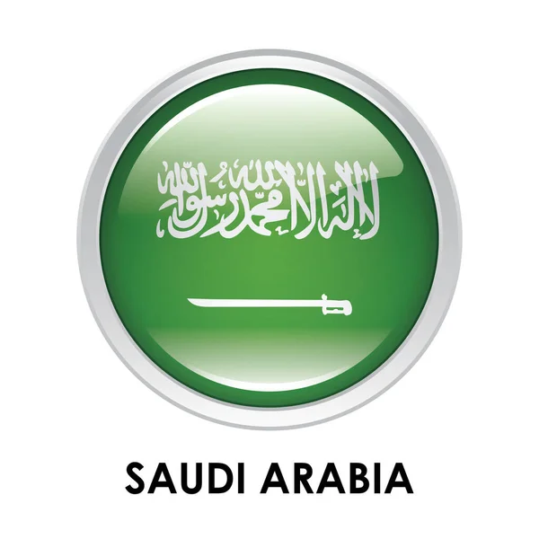 Ronde Vlag Van Saudi Arabië — Stockfoto