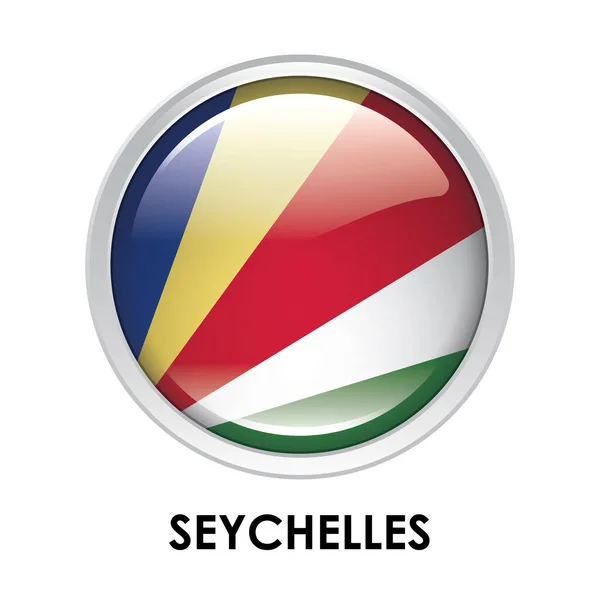 Runde Flagge Der Seychellen — Stockfoto
