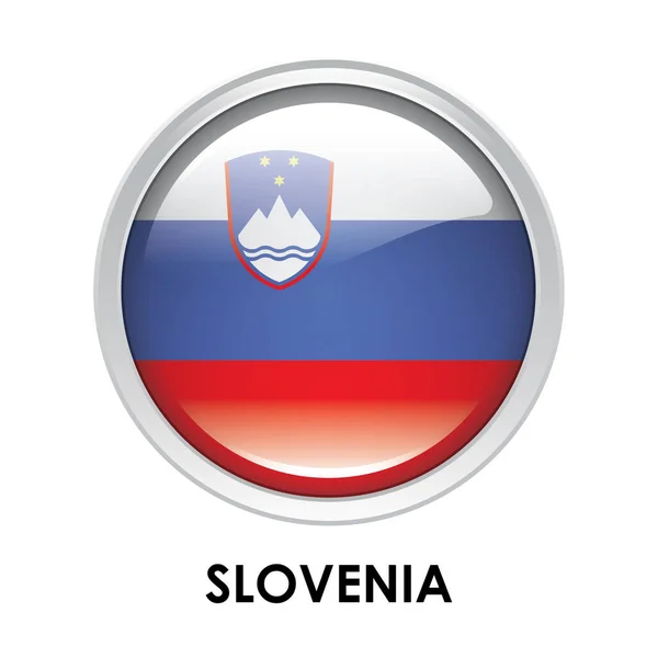 Okrągła Flaga Słowenii — Zdjęcie stockowe