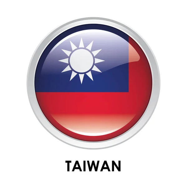 Kulatá Vlajka Tchaj Wanu — Stock fotografie