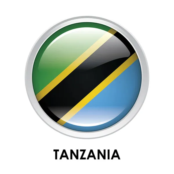 Runde Flagge Von Tansania — Stockfoto
