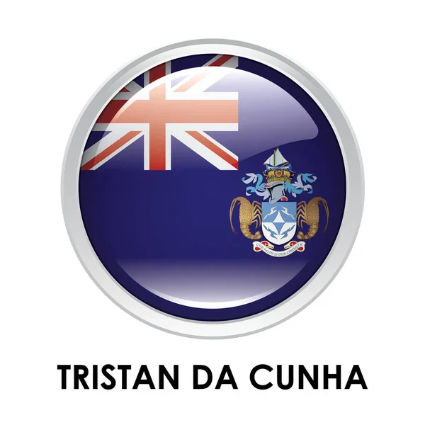 Rund Flagga Tristan Cunha — Stockfoto