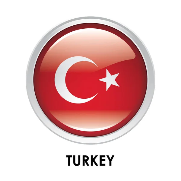 Στρογγυλή Σημαία Της Τουρκίας — Φωτογραφία Αρχείου