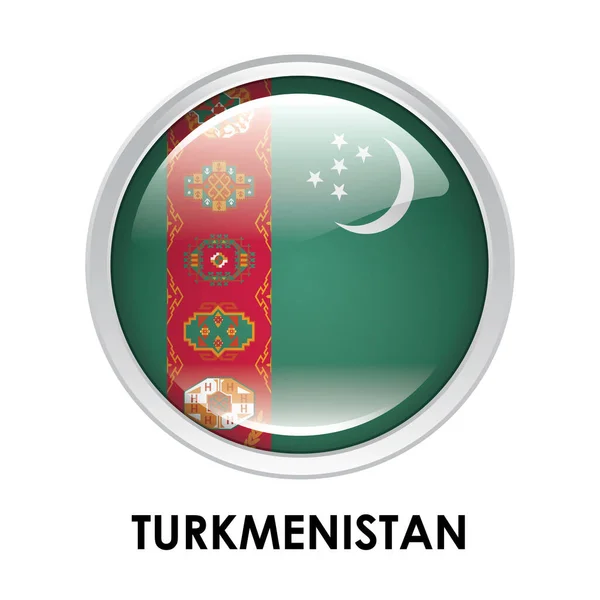 Runde Flagge Turkmenistans — Stockfoto