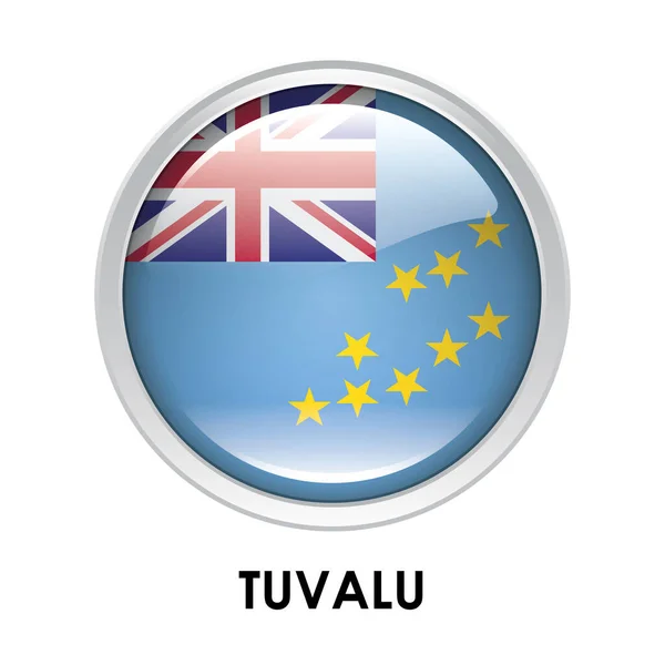 Okrągła Flaga Tuvalu — Zdjęcie stockowe
