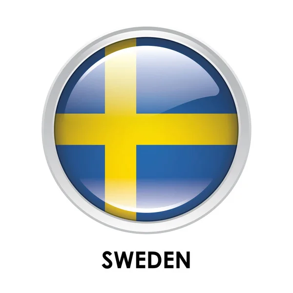 Okrągła Flaga Szwecji Zdjęcie Stockowe