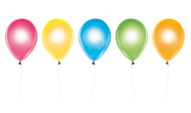 Beyaz arkaplanda izole edilmiş balonları şişir