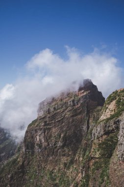 Madeira, dağlar, bulutlar, doğa, seyahat