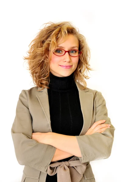 kollarını çapraz ile cazip iş kadını