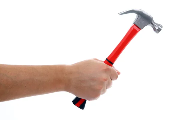Çekiç tutan el.