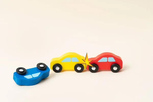 Three Mini Toy Car Crash Ambulance Police Car — Stockfoto