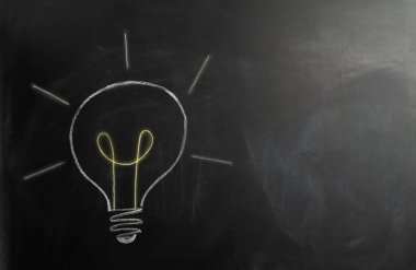 Image of drawn pictures on chalk board background. Chalk board drawing.
