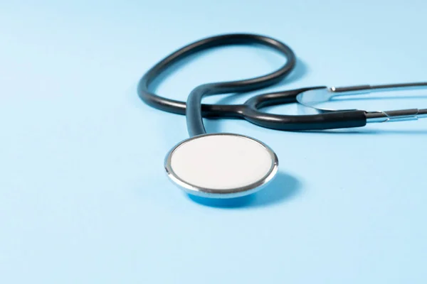 Close View Stethoscope Blue Background — Fotografia de Stock