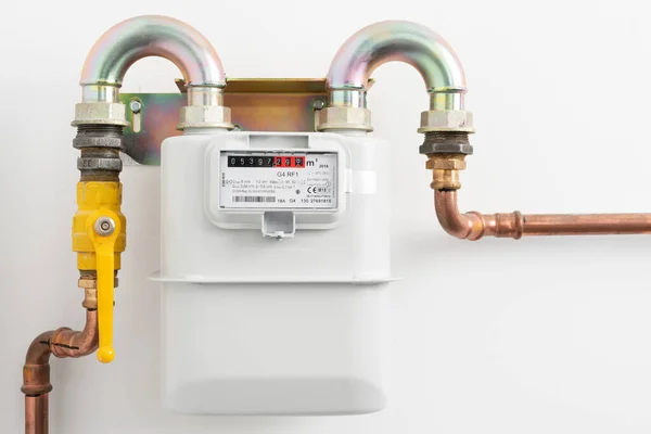Private House Gas Meter Counter Distribution Domestic Gas Inflation Concept — Stock Photo, Image