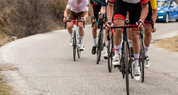 road cycling race. Group of people doing sports on bicycles.